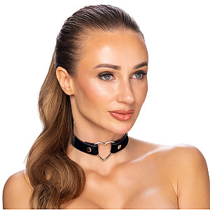 Cotteli Choker with a Heart (Black), matte heart choker
