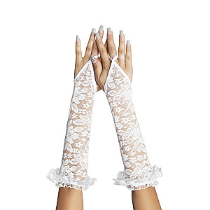 SoftLine Collection Gloves (White), lace gloves