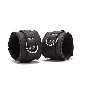 Devil Sticks Hand Cuffs Grain Leather Black