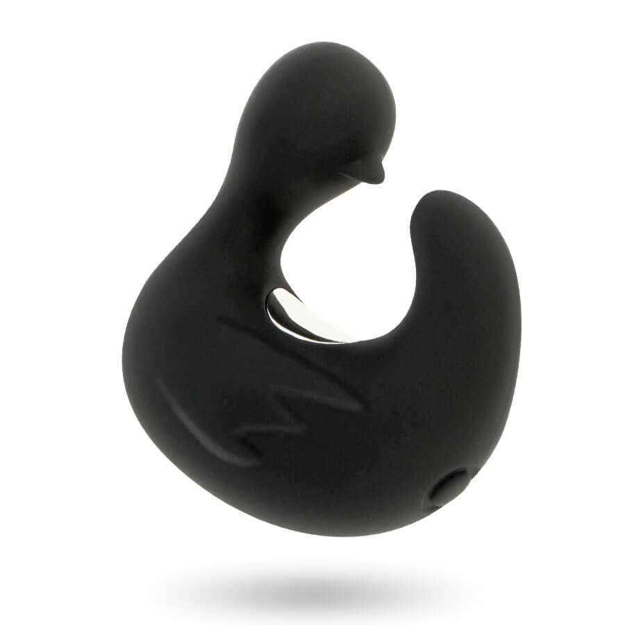 Black vibrating duck Black and Silver Duckymania on the finger