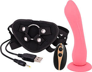 Vibrating Dildo Strap-on Pink 7" (18 cm)
