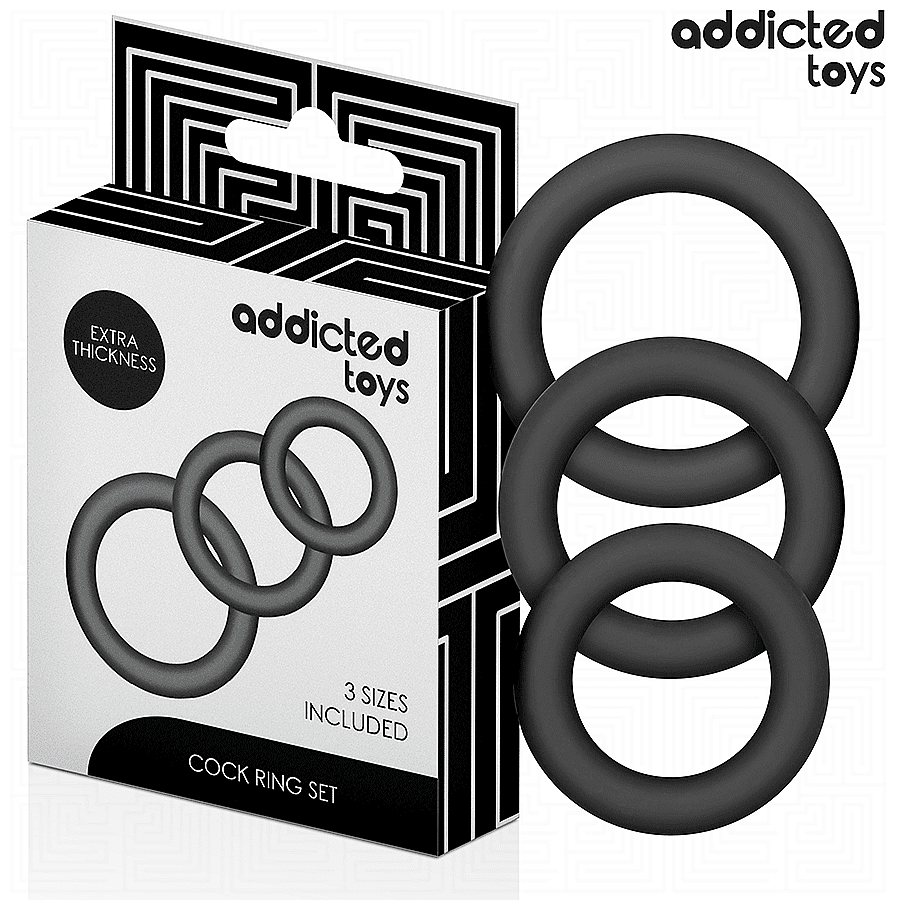 Addicted Toys Set Of Silicone Rings Model 1, silicone cock rings