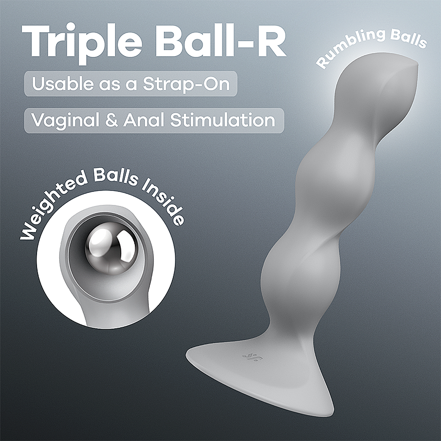 Satisfyer Triple Ball-R (Grey), weighted-ball dildo