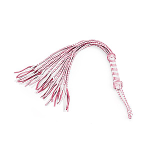 Liebe Seele White & Pink Fairy Leather Flogger Whip, leather flogger