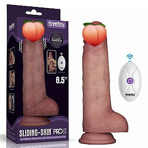 Lovetoy Sliding Skin Pro II 8.5" Vibrating Silicone Dong, realistic vibrating dildo