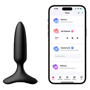 Lovense Hush 2 Butt Plug Small 38mm APP (Black), vibrating anal plug
