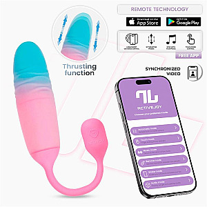 INTOYOU APP SERIES NexEgg Motion Vibrating Egg with Thrusting (Pink/Turquoise), app-controlled vibrating egg