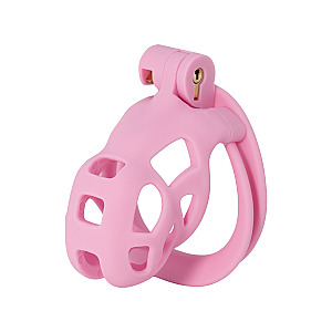 Hidden Desire Extreme Penis Prison Cock Cage Short, pink locking cage