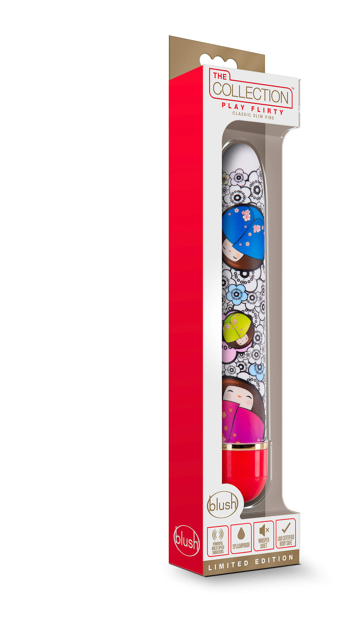 Plastic vibrator for batteries Blush Play Naughty FLIRTY RED 17x2,5 cm