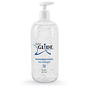 Just Glide Waterbased 500ml, water lubricating gel with pump