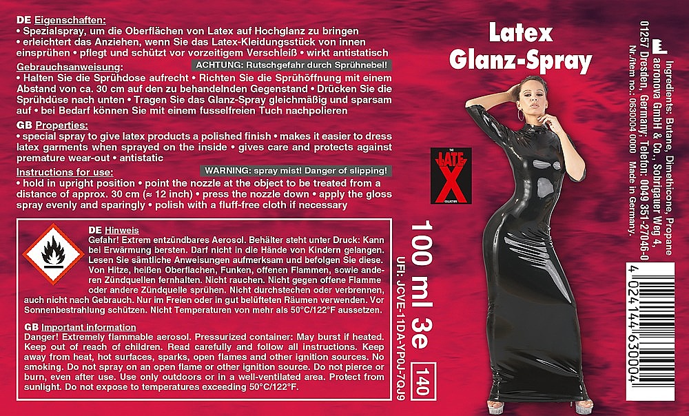 Care agent LATEX GLANZ SPRAY